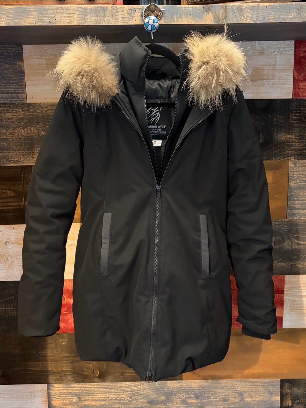 Canadian wolf parka women’s small fur duck down